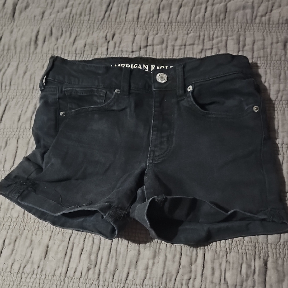 American Eagle Outfitters Women's Black Denim Shorts